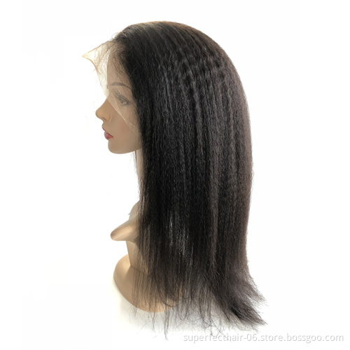 Pre Plucked With 100% Remy Human Hair Virgin Baby Hair Wigs Kinky Straight Wig 13x4 Lace Front Human Hair Wig